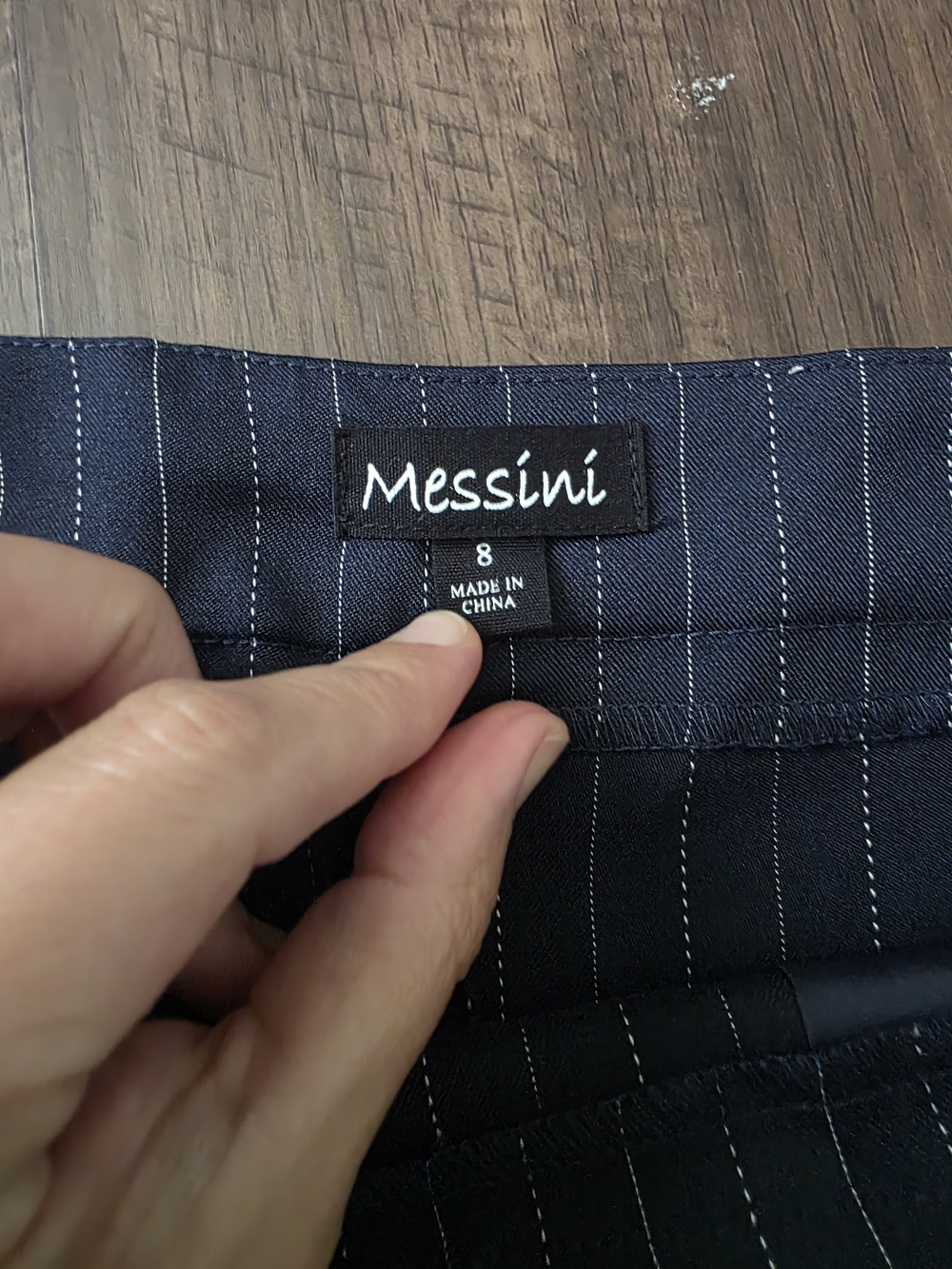 Messini Women’s Size 8 Navy Pinstripe Bootcut Dress Pants Career Office Y2K - Picture 3 of 6